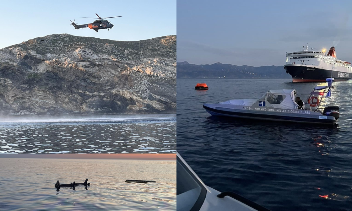 Φωτογραφίες από το ναυάγιο στην Άνδρο: Το φορτηγό πλοίο μετέφερε 3.000 τόνους σόδας – Η επιχείρηση διάσωσης του πληρώματος